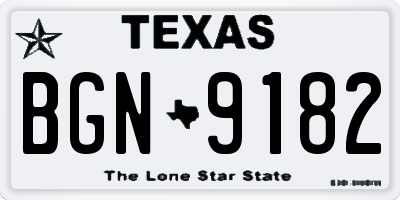 TX license plate BGN9182