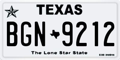 TX license plate BGN9212