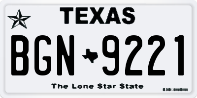 TX license plate BGN9221