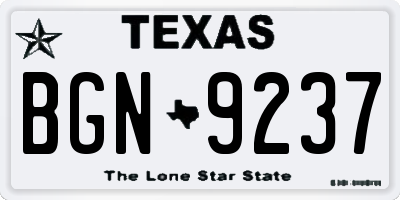 TX license plate BGN9237