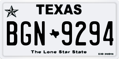 TX license plate BGN9294