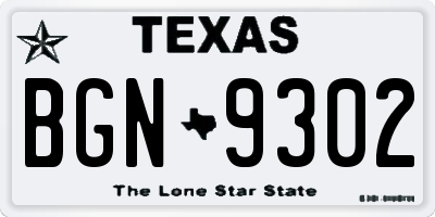 TX license plate BGN9302