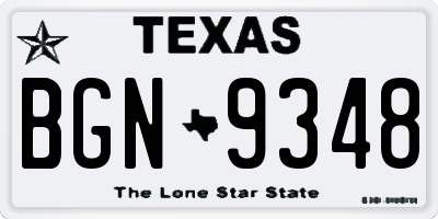 TX license plate BGN9348