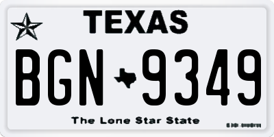 TX license plate BGN9349