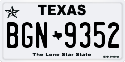TX license plate BGN9352