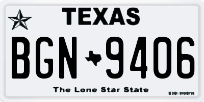 TX license plate BGN9406