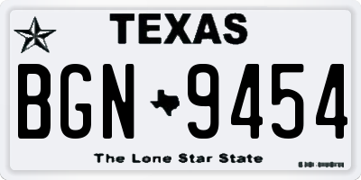TX license plate BGN9454