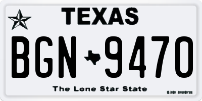 TX license plate BGN9470