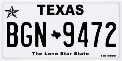 TX license plate BGN9472