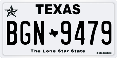 TX license plate BGN9479