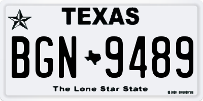 TX license plate BGN9489