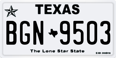 TX license plate BGN9503