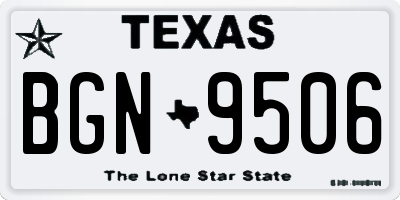 TX license plate BGN9506