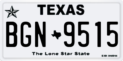 TX license plate BGN9515