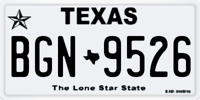 TX license plate BGN9526