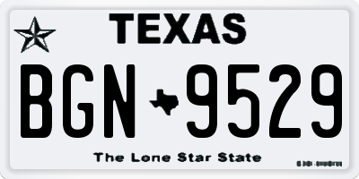 TX license plate BGN9529