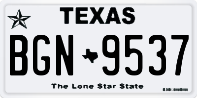 TX license plate BGN9537