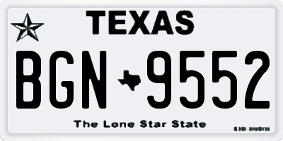 TX license plate BGN9552