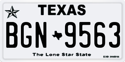 TX license plate BGN9563