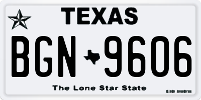 TX license plate BGN9606