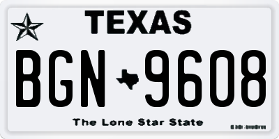 TX license plate BGN9608