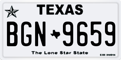 TX license plate BGN9659