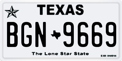 TX license plate BGN9669