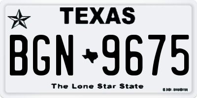 TX license plate BGN9675