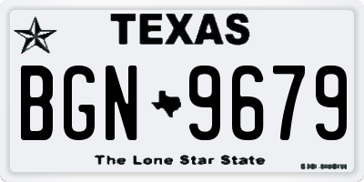 TX license plate BGN9679