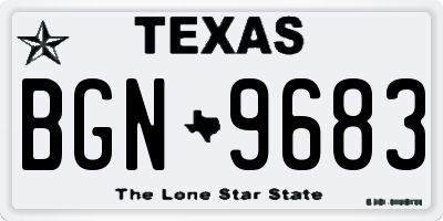 TX license plate BGN9683