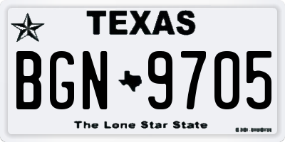 TX license plate BGN9705