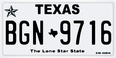 TX license plate BGN9716