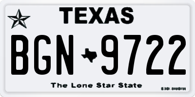 TX license plate BGN9722