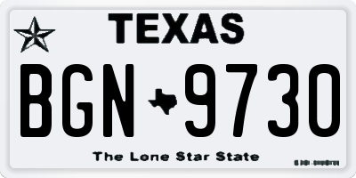 TX license plate BGN9730
