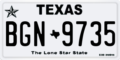 TX license plate BGN9735