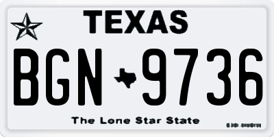 TX license plate BGN9736