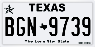 TX license plate BGN9739