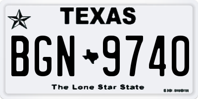 TX license plate BGN9740