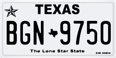 TX license plate BGN9750