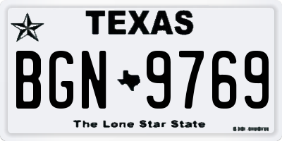 TX license plate BGN9769