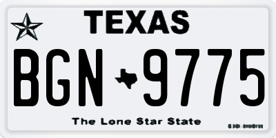 TX license plate BGN9775
