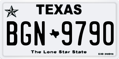TX license plate BGN9790