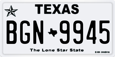 TX license plate BGN9945