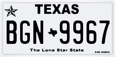 TX license plate BGN9967