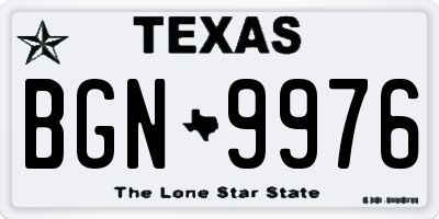 TX license plate BGN9976