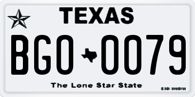 TX license plate BGO0079