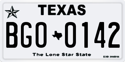 TX license plate BGO0142
