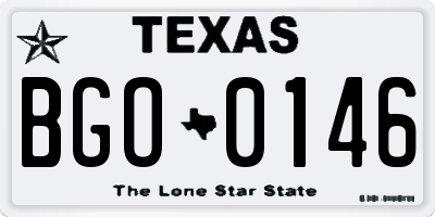 TX license plate BGO0146