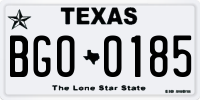 TX license plate BGO0185