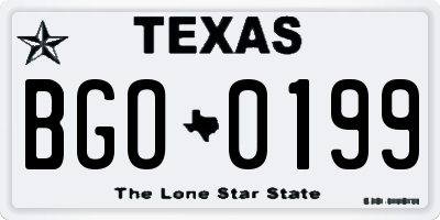 TX license plate BGO0199
